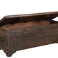 52" Brown Solid Wood Geometric Storage Ottoman