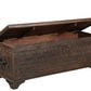 52" Brown Solid Wood Geometric Storage Ottoman