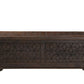 52" Brown Solid Wood Geometric Storage Ottoman
