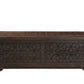 52" Brown Solid Wood Geometric Storage Ottoman