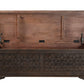 52" Brown Solid Wood Geometric Storage Ottoman