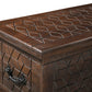 52" Brown Solid Wood Geometric Storage Ottoman