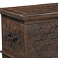 52" Brown Solid Wood Geometric Storage Ottoman