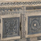 102" Natural And Black Distressed Solid Wood Carved Geometric Four Drawer Sideboard