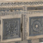 102" Natural And Black Distressed Solid Wood Carved Geometric Four Drawer Sideboard