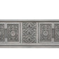 106" Gray Distressed Solid Wood Carved Floral Three Drawer Sideboard with Four Doors