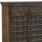 107" Brown Distressed Solid Wood Carved Floral Six Drawer Sideboard with Six Doors