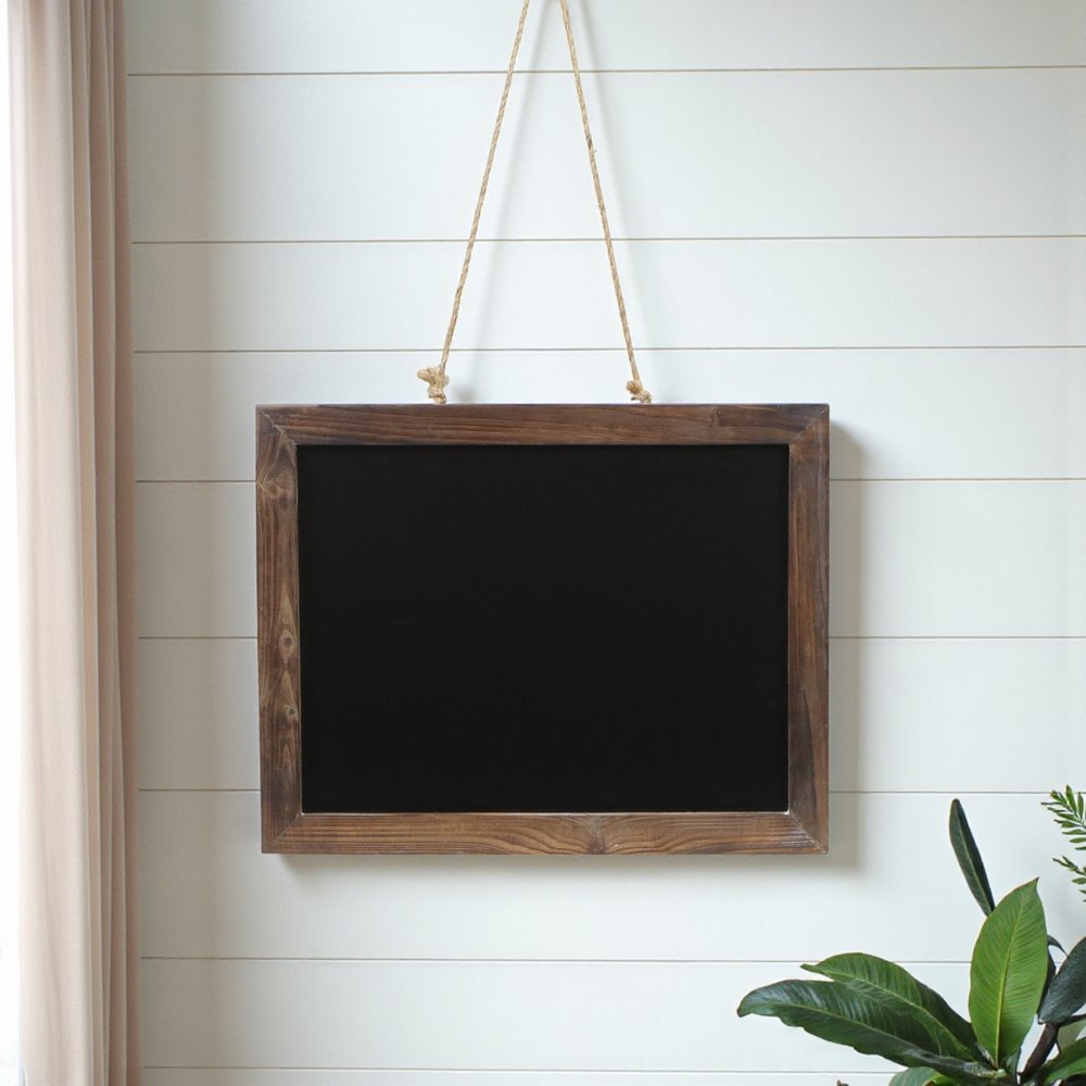 15" X 19" Brown Wood Hanging Chalkboard