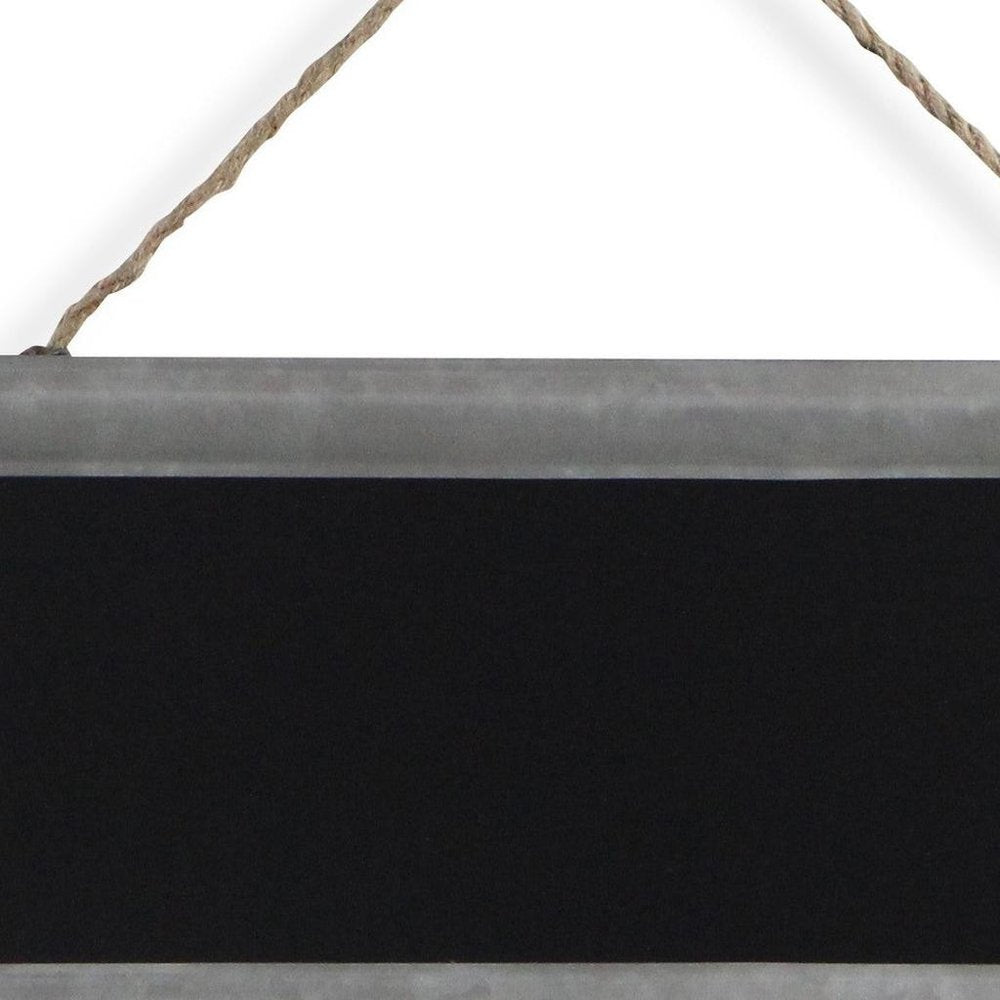 10" X 22" Gray Metal Hanging Chalkboard