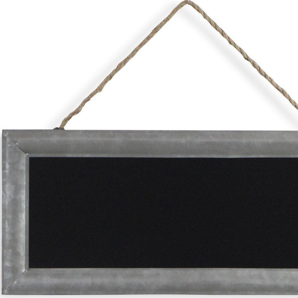 10" X 22" Gray Metal Hanging Chalkboard