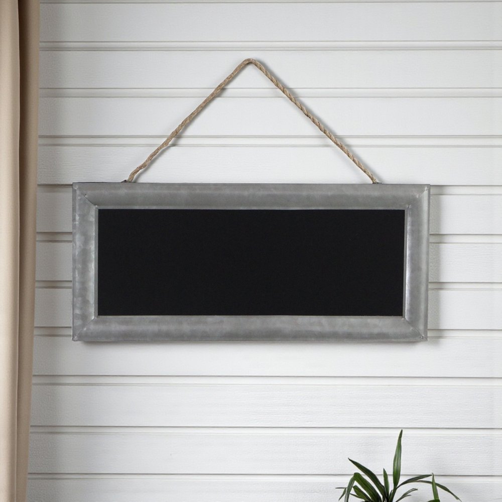 10" X 22" Gray Metal Hanging Chalkboard