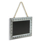 10" X 14" Gray Floral Metal Hanging Chalkboard