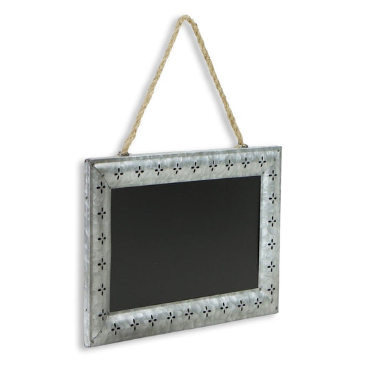 10" X 14" Gray Floral Metal Hanging Chalkboard