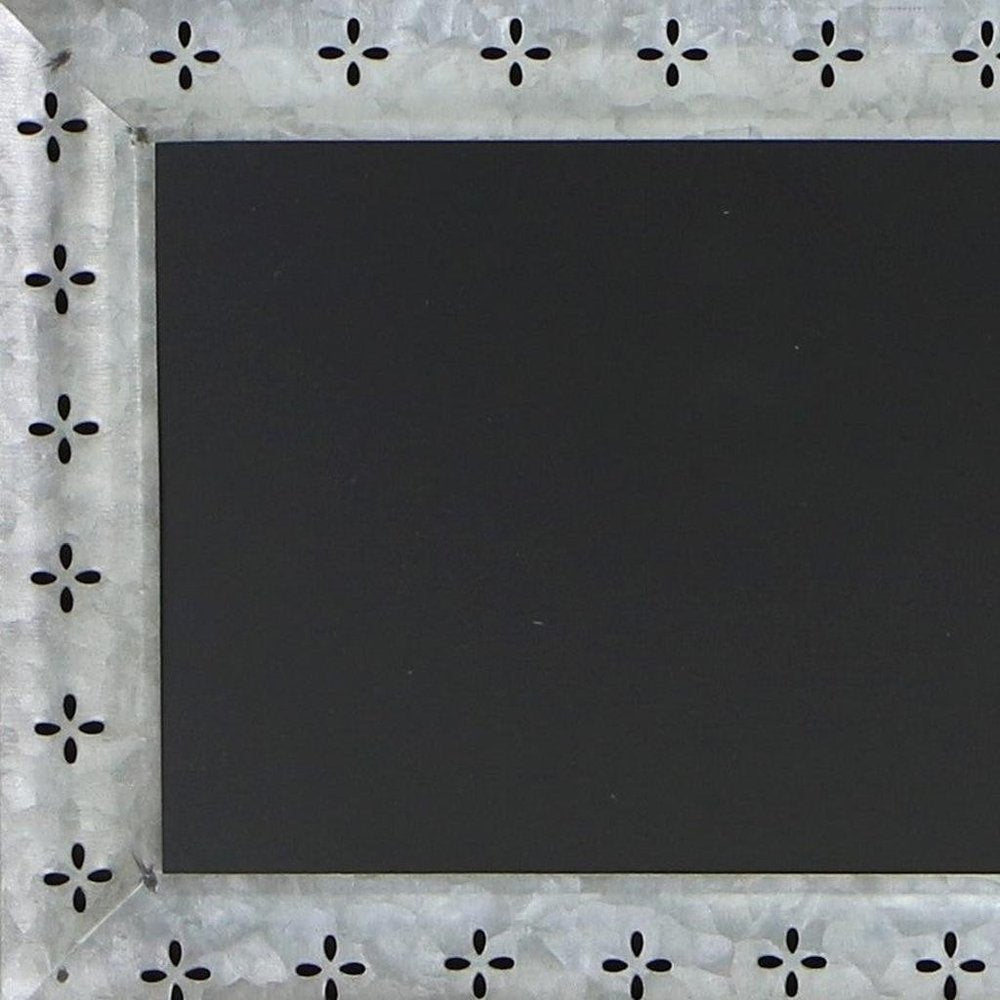 10" X 14" Gray Floral Metal Hanging Chalkboard