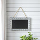 10" X 14" Gray Floral Metal Hanging Chalkboard