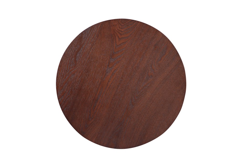 22" Brown Wood Round Pedestal End Table