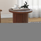 22" Brown Wood Round Pedestal End Table