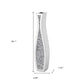 36" Silver Faux Crystal And Mirrored Glass Floor Vase