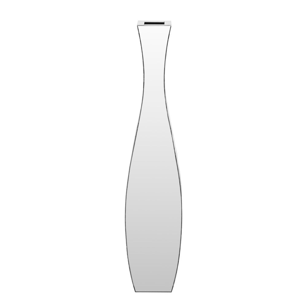 36" Silver Faux Crystal And Mirrored Glass Floor Vase