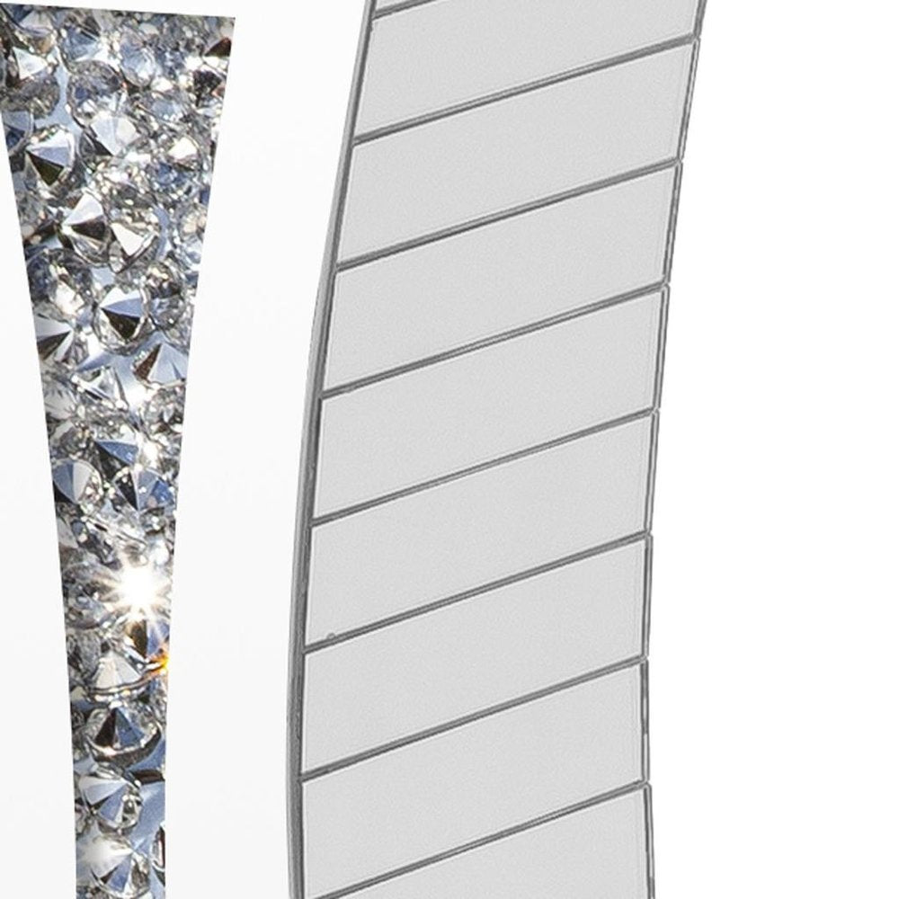 36" Silver Faux Crystal And Mirrored Glass Floor Vase