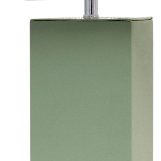 21" Sage Faux Leather USB Table Lamp LED With White Shade