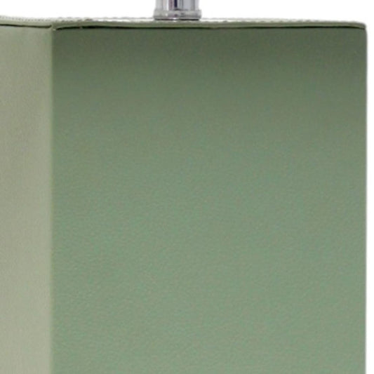 21" Sage Faux Leather Table Lamp LED With White Shade