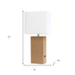21" Beige Faux Leather USB Table Lamp With White Shade