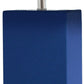 21" Blue Faux Leather USB Table Lamp With White Shade