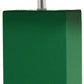 21" Green Faux Leather USB Table Lamp With White Shade
