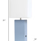 21" Periwinkle USB Table Lamp With White Shade