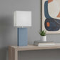 21" Periwinkle USB Table Lamp With White Shade