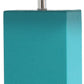 21" Teal Blue Faux Leather USB Table Lamp LED With White Shade