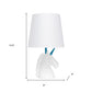 16" White And Blue Novelty Table Lamp LED With White Drum Shade