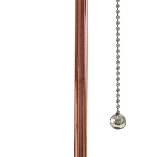 19" Rose Gold Metal USB Table Lamp With White Drum Shade