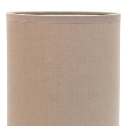 12" Silver Metal Table Lamp LED With Gray Drum Shade