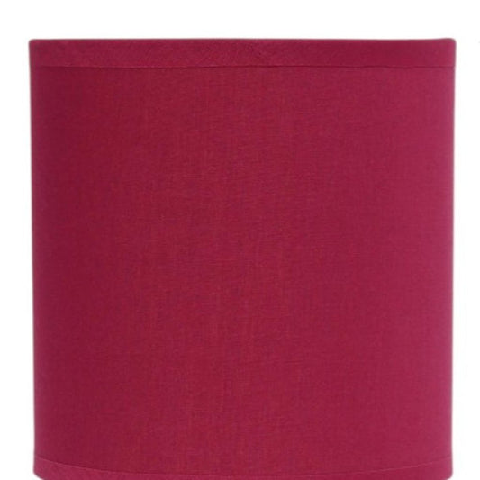 Set of Two 12" Silver Metal Table Lamp With Wine Drum Shade