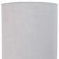 Set of Two 20" White Metal Table Lamp With Gray Drum Shade