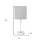 20" White Metal USB Table Lamp LED With Gray Drum Shade