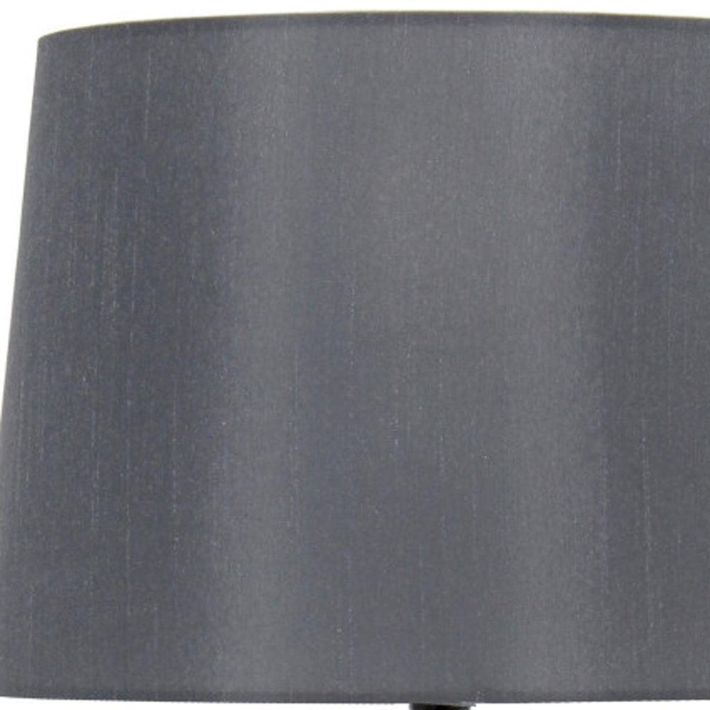 18" Clear Glass Novelty Table Lamp With Gray Drum Shade