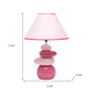18" Dark Pink And Light Pink Ceramic Novelty Table Lamp LED With Dark Pink And Light Pink Empire Shade