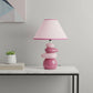 18" Dark Pink And Light Pink Ceramic Novelty Table Lamp LED With Dark Pink And Light Pink Empire Shade