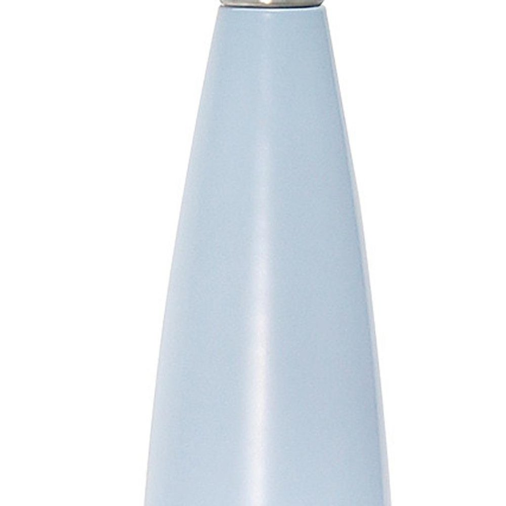 27" Blue And Silver Metal Novelty Table Lamp With White Drum Shade