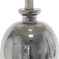 20" Gray Glass Novelty Table Lamp With White Drum Shade