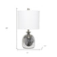 20" Gray Glass Novelty Table Lamp With White Drum Shade