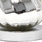21" Silver Glass And Metal Round Scalloped Table Lamp With White Drum Shade