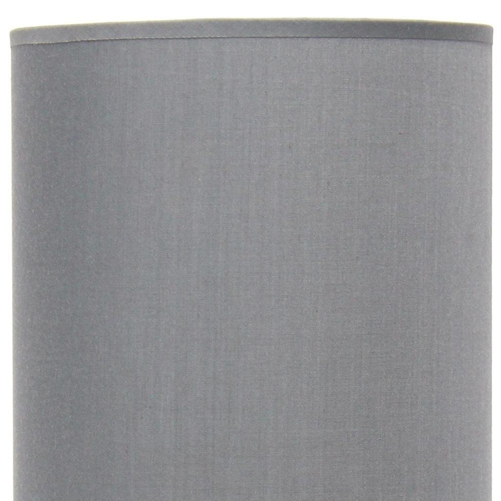 23" Gray Iron Table Lamp With Gray Cylinder Shade