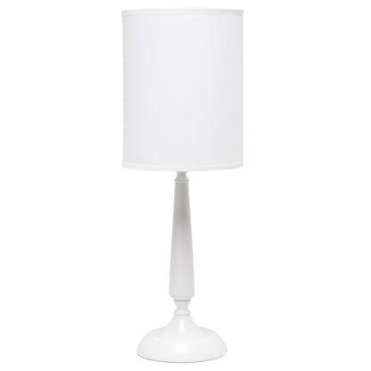 23" White Metal Table Lamp With White Cylinder Shade