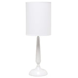 23" White Metal Table Lamp With White Cylinder Shade