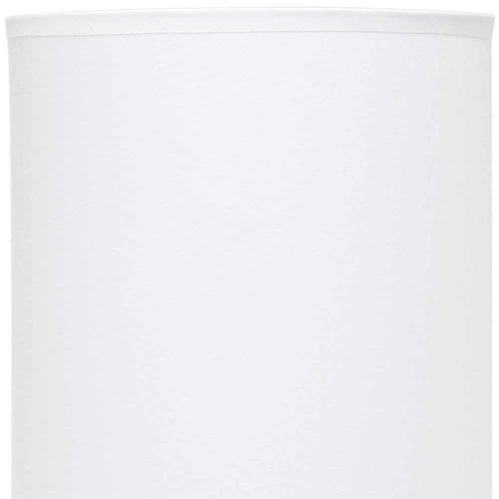 23" White Metal Table Lamp With White Cylinder Shade