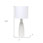 20" Off White Ceramic Novelty Table Lamp With Off White Drum Shade